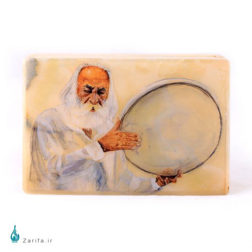 جعبه سنگ مرمر بابایی با نگارگری معاصر جهانفر10*15 - Image 3