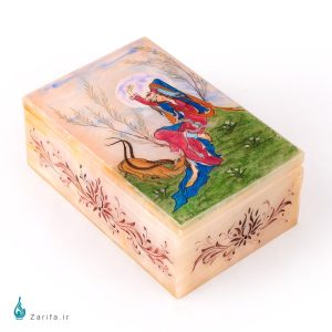 جعبه سنگ مرمر بابایی با مینیاتور خانم و آهو