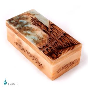 جعبه سنگ مرمر بابایی با نقاشی مدرسه چهارباغ