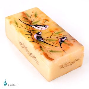 جعبه سنگ مرمر با نگارگری پرنده فانیان