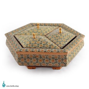 شکلات خوری خاتم شش ضلعی سه در