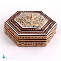 جعبه شکلات خوری خاتم دکمه دار