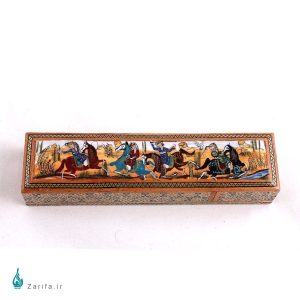 قلمدان خاتم درب کشویی با نقاشی مینیاتور