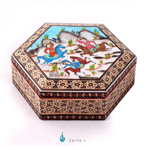 جعبه جواهرات خاتم 6 ضلعی بزرگ