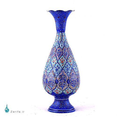 گلدان صراحی میناکاری شده ارتفاع 16 سانتی متر - Image 3