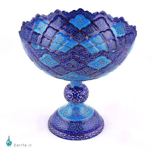 کاسه پایه دار میناکاری لب دالبری 20 - Image 2