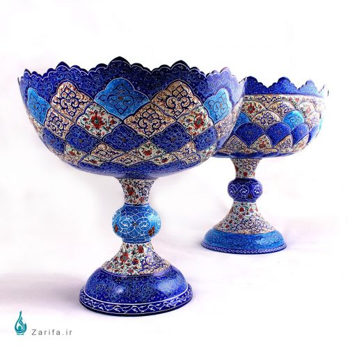کاسه پایه دار لب دالبری میناکاری متوسط - Image 5