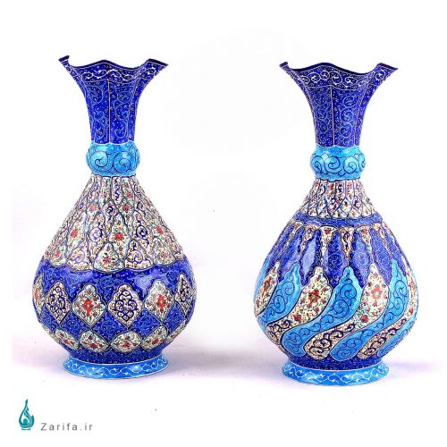 گلدان خمره ای میناکاری ارتفاع 16 سانت - Image 2