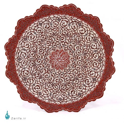 بشقاب میناکاری لبه دالبری برجسته قطر 30 سانتی متر - Image 2