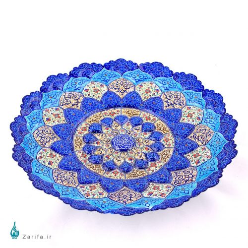 بشقاب میناکاری لبه دالبری برجسته قطر 30 سانتی متر - Image 4