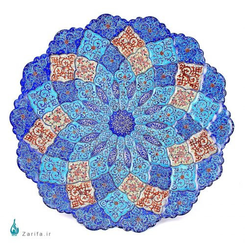 بشقاب  لبه دالبری میناکاری قطر 20 سانتی متری - Image 3