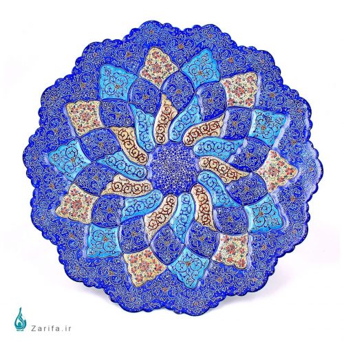 بشقاب  لبه دالبری میناکاری قطر 20 سانتی متری - Image 2