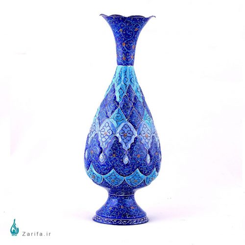 گلدان مسی میناکاری شده صراحی ارتفاع 20 سانتی متر - Image 2