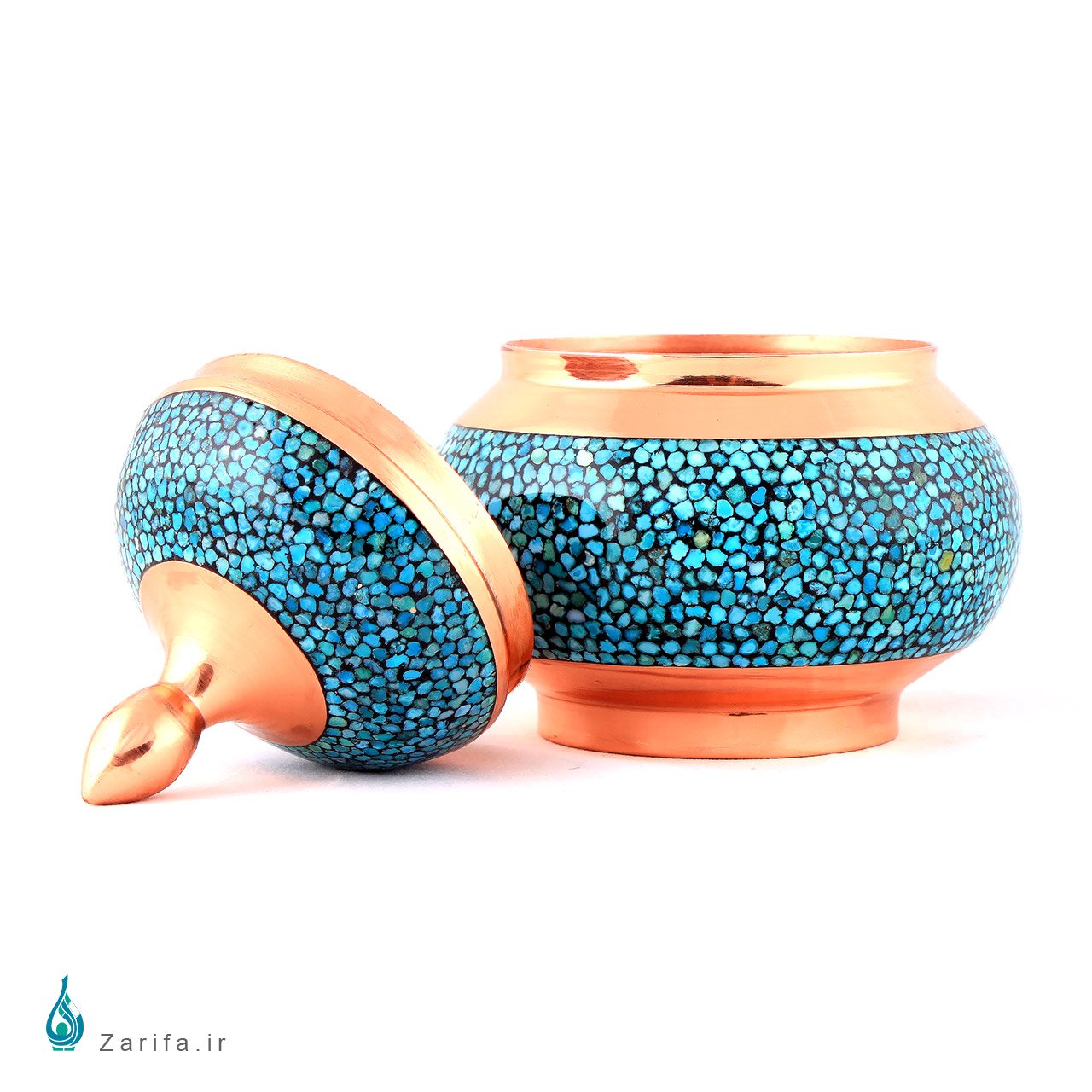 قندان فیروزه کوب مسی سایز 2 - Image 5