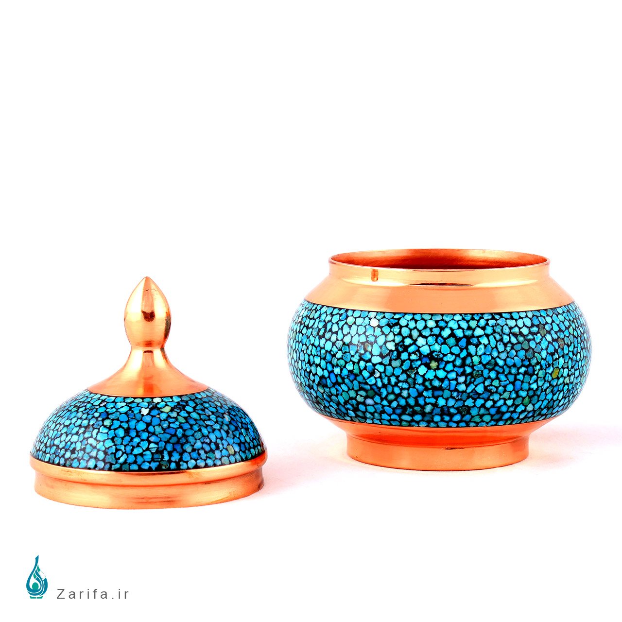 قندان فیروزه کوب مسی سایز 2 - Image 6