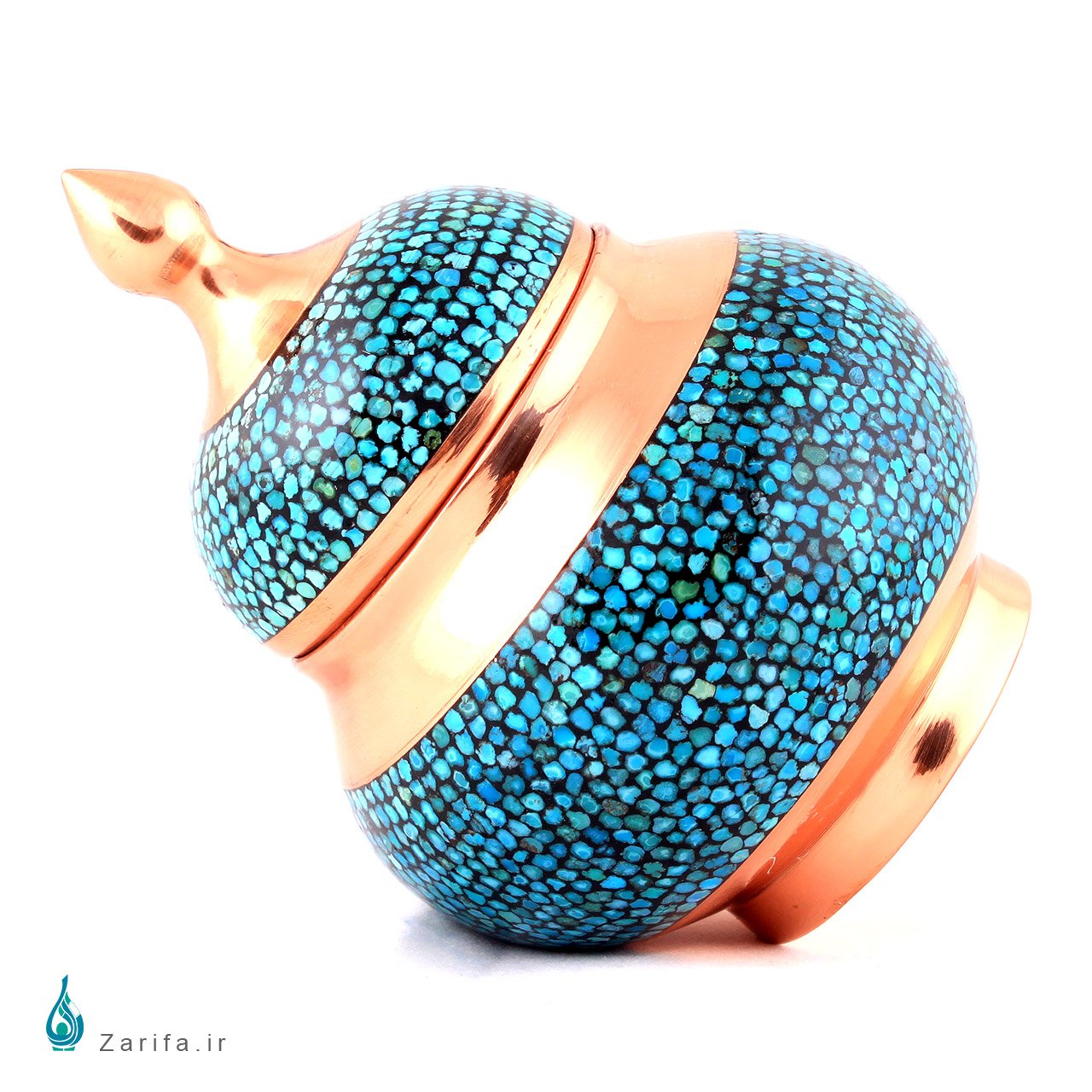 قندان فیروزه کوب مسی سایز 1 - Image 5