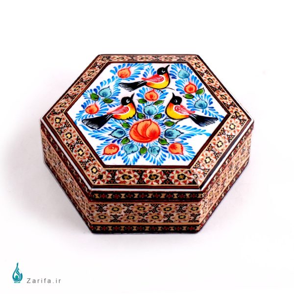 جعبه جواهرات خاتم 6 ضلعی کوچک