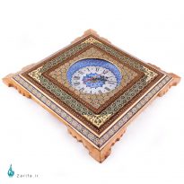 ساعت دیواری چهارگوش خاتم و مینا عرض 30
