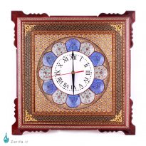 ساعت دیواری خاتم کروبی با صفحه مینا آبی