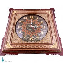 ساعت دیواری تمام خاتم محدب زمینه تیره سایز بزرگ