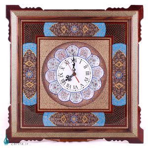 ساعت دیواری خاتم نفیس با تذهیب و صفحه مینا