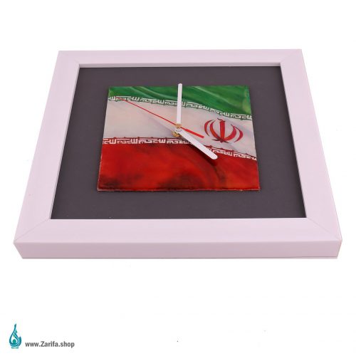 ساعت سنگ مرمر بابایی با نقاشی پرچم ایران (35*35) - Image 2