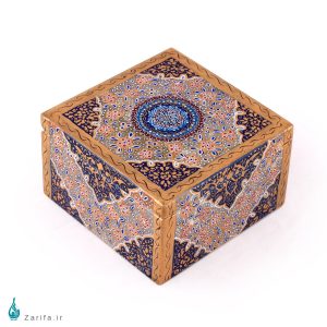 جعبه جواهرات سنگ مرمر بابایی با تذهیب فرش قیاسی