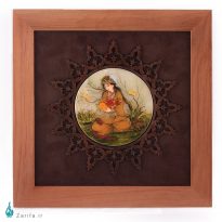 قاب سنگ مرمر با مینیاتور دایره تک صورت زمانی