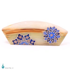 جای کارت سنگ مرمر قایقی با تذهیب