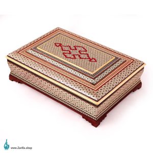 جعبه قرآن خاتم کاری تو جیر