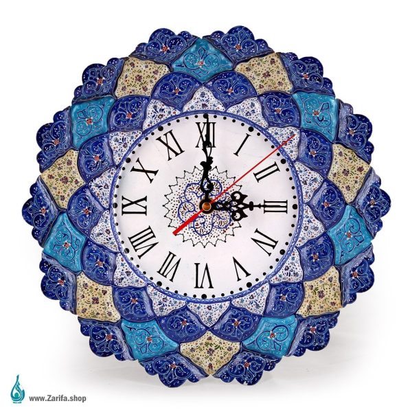 ساعت دیواری لب دالبری میناکاری قطر 30 سانتی متر