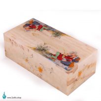 جعبه دستمال کاغذی سنگ مرمر با مینیاتور لیلی و مجنون