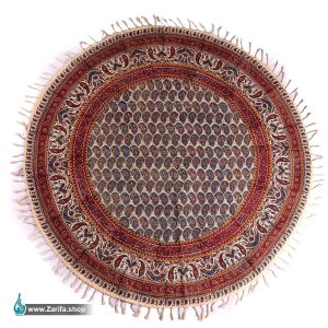 رومیزی قلمکار اعلا گرد طرح بته جقه سایز1 متری