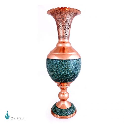 سنبلدان  فیروزه کوب و قلمزنی فاخر مسی سایز 3 - Image 2