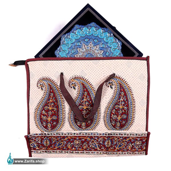 کیف قلمکار دسته بندی بته جقه زیپ دار32 در 42