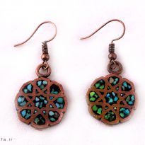 گوشواره فیروزه و مس مشبک