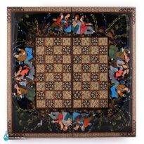 تخته نرد و شطرنج خاتم لب گرد مجلس بزم