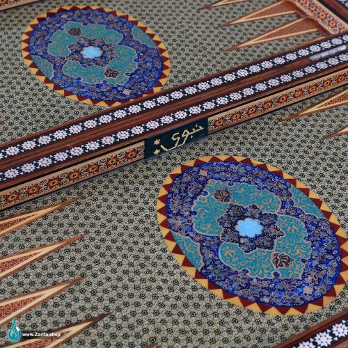 تخته نرد خاتم اعلا شطرنج برجسته و تذهیب فاخر 50 در 50 - Image 3