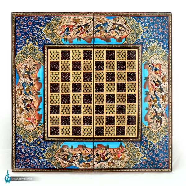 تخته نرد خاتم با نقاشی شکار