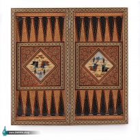 تخته نرد و شطرنج خاتم با نگارگری چوگان