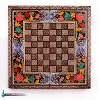 تخته نرد خاتم اعلا با نقاشی گل و مرغ