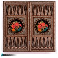 تخته نرد خاتم اعلا با نقاشی گل و مرغ