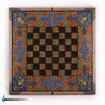 تخته نرد و شطرنج خاتم لب گرد با تذهیب