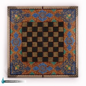 تخته نرد و شطرنج خاتم لب گرد با تذهیب