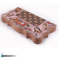 تخته نرد و شطرنج خاتم با نگارگری مجلس