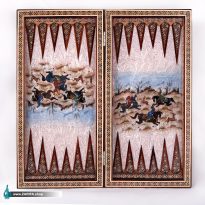 تخته نرد و شطرنج خاتم لب گرد شکار صدف