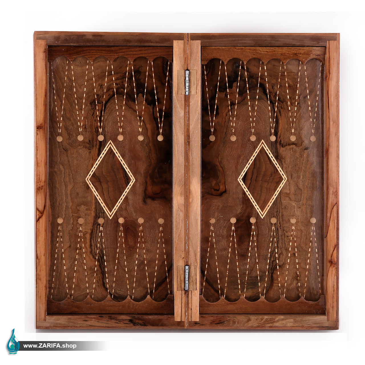 تخته نرد و شطرنج چوب گردو طرح لوزی