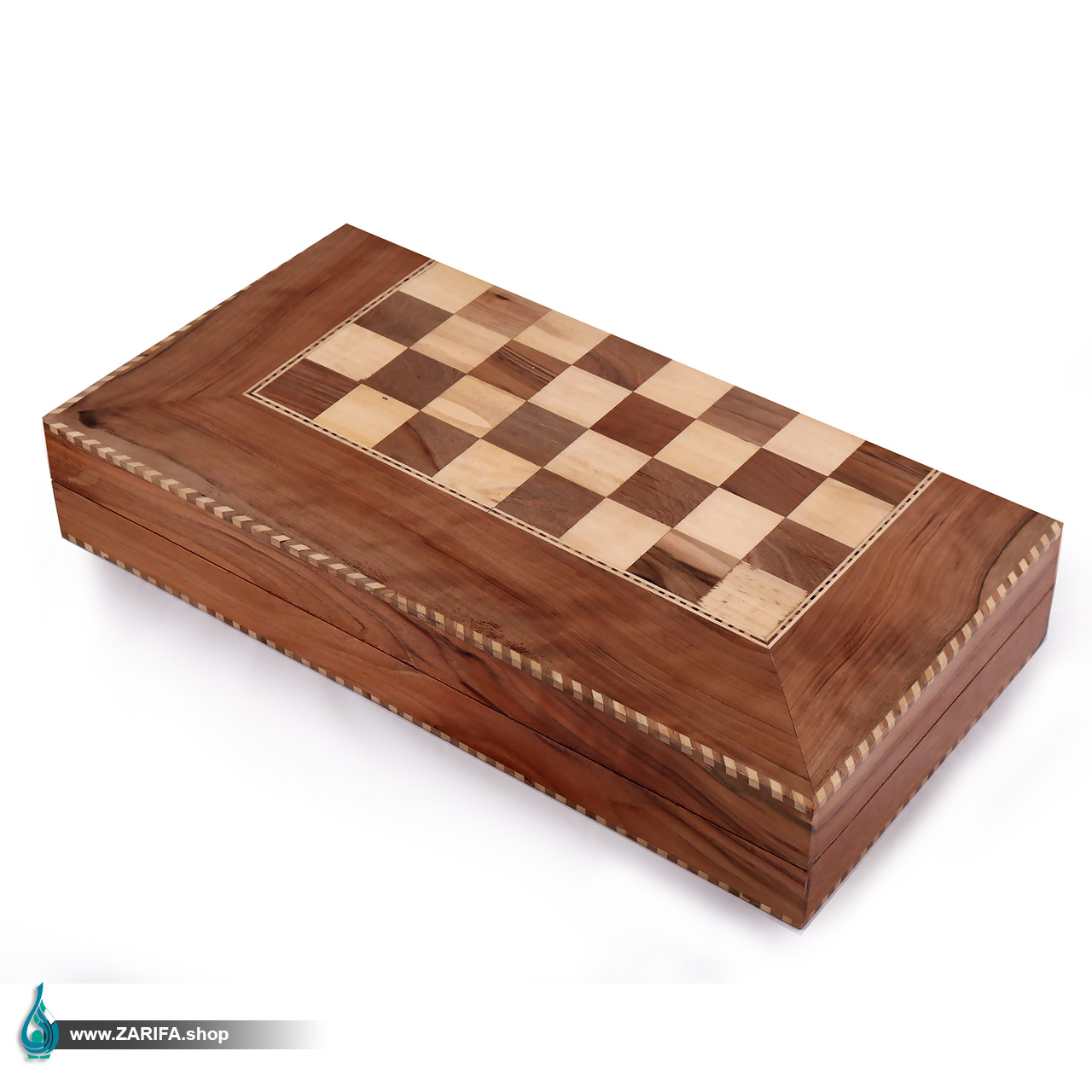 تخته نرد و شطرنج چوب گردو طرح لوزی سایز 50 در 50 - Image 2