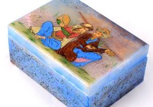 جعبه سنگ مرمر بابایی با نگارگری معاصر هداوند